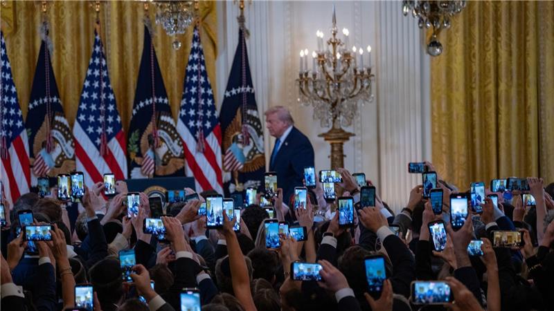 US-Präsident Donald Trump während eines Chanukka-Empfangs.