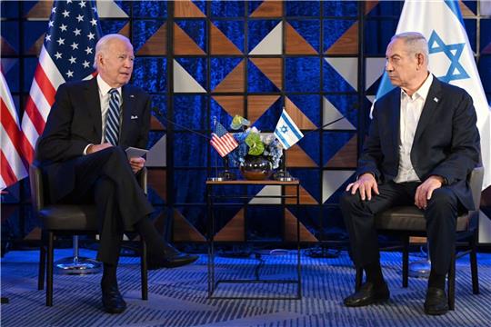 US-Präsident Joe Biden (l.) und Israels Premier bei einem Treffen in Tel Aviv im Oktober vergangenen Jahres.