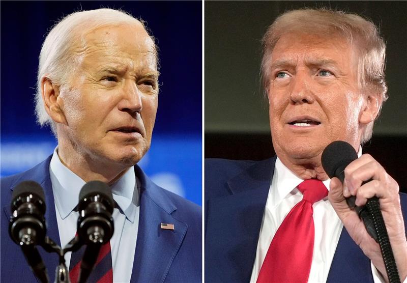 TV-Debatte zwischen Biden und Trump für Ende Juni angesetzt US-Präsident Joe Biden und der republikanische Präsidentschaftskandidat Donald Trump.