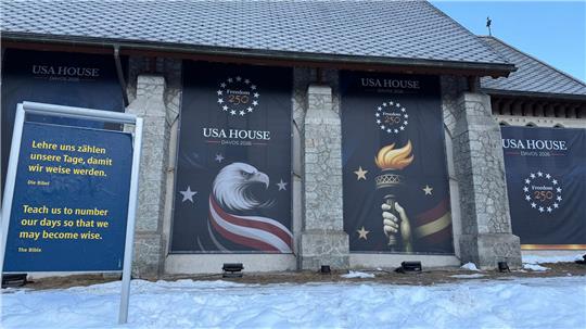 USA House in Davos: Pomp und Glaube eng beieinander.