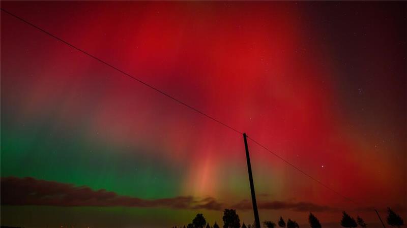 Naturspektakel: Polarlichter über Deutschland sichtbar Über Brandenburg leuchtete der Himmel in der Nacht zu Freitag in bunten Farben.