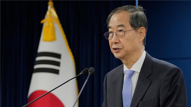 Südkorea und USA planen Zoll-Verhandlungen Übergangspräsident Han Duck Soo sieht sein Heimatland Südkorea in historischer Schuld gegenüber den USA. (Archivbild)