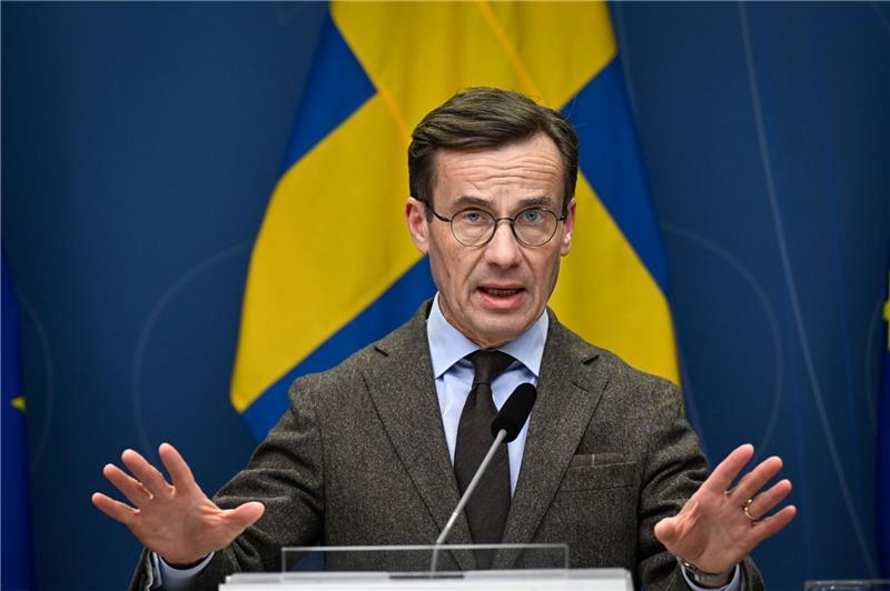 Neue Terrorgesetze in Nato-Anwärterland Schweden in Kraft Ulf Kristersson ist Ministerpräsident von Schweden. Hier bei einer Pressekonferenz zur schwedischen NATO-Bewerbung.
