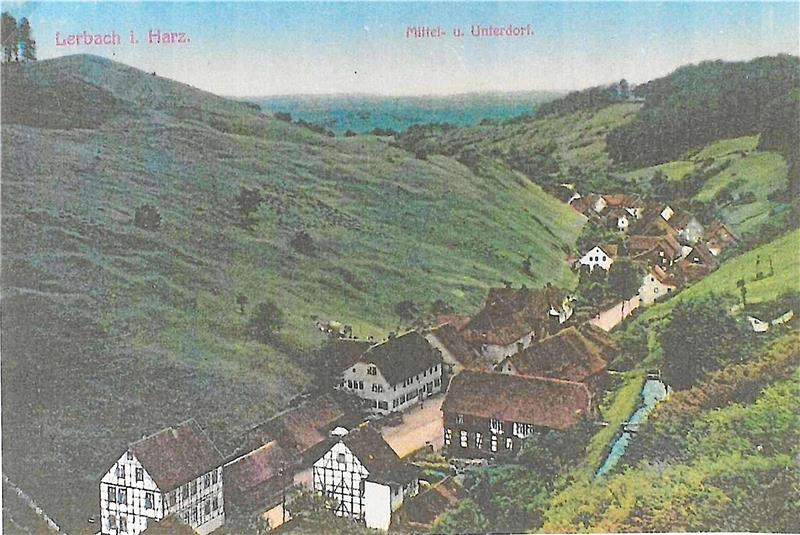 Um 1900: Blick von der Concordia-Klippe auf die beiden Gebäude der Mühle, rechts der Teich im Mühlengrund und links die Gastwirtschaft Hasenkrug. Christoph Gatterer in einem Porträt, das etwa 1815 entstanden ist (ovales Bild)  Fotos: Harzkurier/Wikipedia