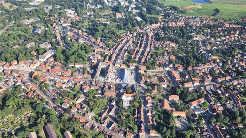 Clausthal-Zellerfeld von oben.