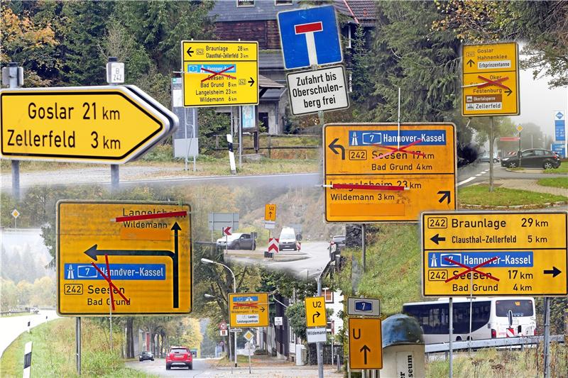 Umleitungsdschungel Oberharz: Die Landesbehörde für Straßenbau und Verkehr berichtet jedoch, dass die Bauarbeiten auf der L 515 und L 517 bald abgeschlossen sind. Collage: GZ-Archiv