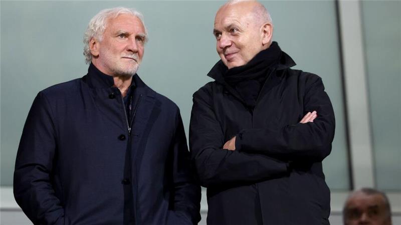 Verfolgten das Spiel auf der Tribüne: DFB-Sportdirektor Rudi Völler und Präsident Bernd Neuendorf