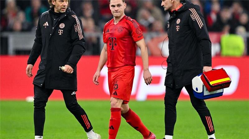 Sorge um Kimmich: „Scheint nicht ganz so schlimm zu sein“ Verletzt raus: DFB-Kapitän Joshua Kimmich verletzt sich beim Bayern-Sieg.