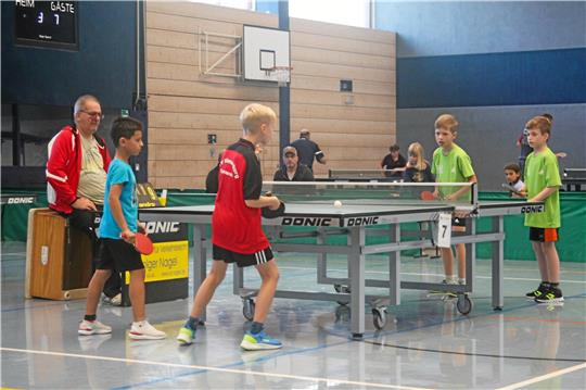 Viel Betrieb herrscht bei den Tischtennis-Kreismeisterschaften, die über drei Tage in der Helmut-Sander-Halle in Oker ausgetragen werden. Ein Duo nimmt sogar an jeweils fünf Konkurrenzen teil. Foto: Gietemann