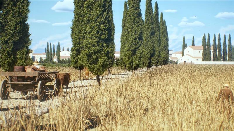 Vielbefahrene Straßen waren oft gepflastert, wie in der antiken Stadt Timgad in Algerien