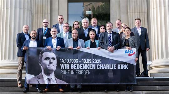 Viele Abgeordnete der AfD-Fraktion beteiligten sich an der Aktion.