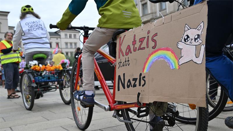 Viele AfD-Gegner kamen mit selbstgebastelten Protestschildern.