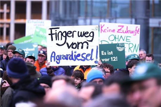 Viele Landwirte protestierten zuletzt gegen den  Abbau von Steuerentlastungen beim Agrardiesel.