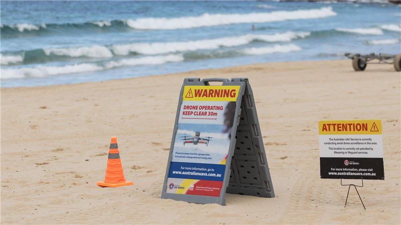 Zwischen Angst und Artenschutz: Australiens Hai-Dilemma Viele Strände in Australien werden von Drohnen überwacht.