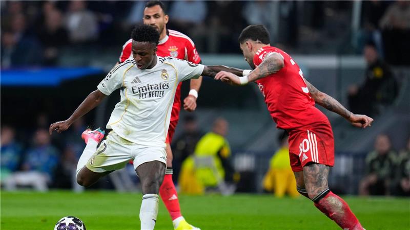 Vinicius Junior (in Weiß) war erneut Reals Siegtorschütze gegen Benfica.