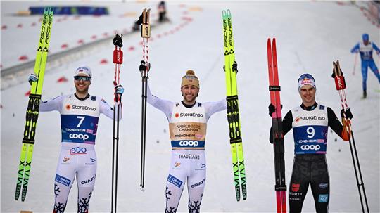 Vinzenz Geiger (r) gewinnt seine vierte Medaille von Trondheim.