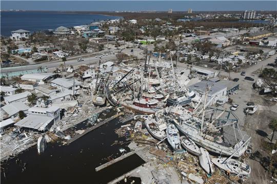 Völlige Zerstörung nach dem Durchzug von Hurrikan «Ian» auf San Carlos Island in Florida.