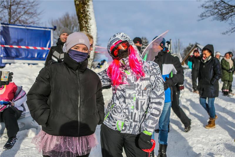 Volksrodeln auf der Ping in Clausthal-Zellerfeld.