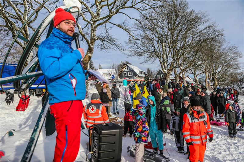 Volksrodeln auf der Ping in Clausthal-Zellerfeld.