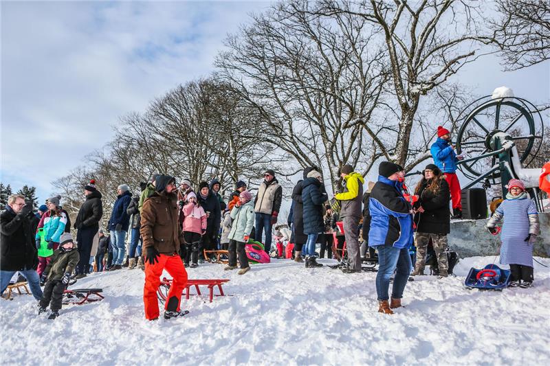 Volksrodeln auf der Ping in Clausthal-Zellerfeld.
