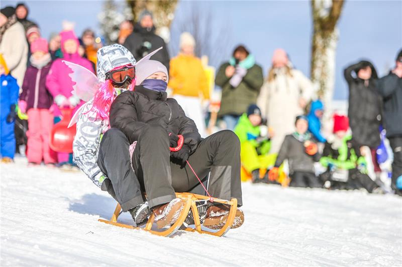 Volksrodeln auf der Ping in Clausthal-Zellerfeld.