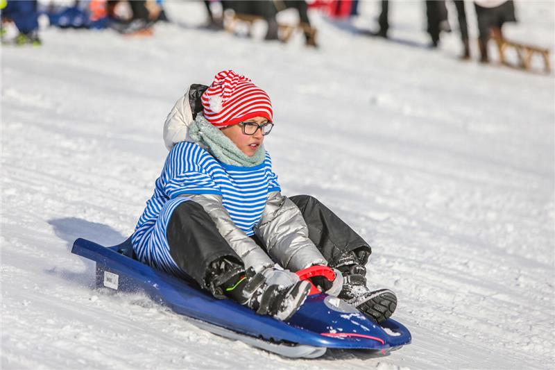 Volksrodeln auf der Ping in Clausthal-Zellerfeld.