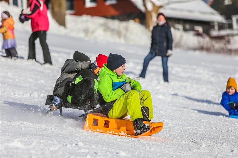 Volksrodeln auf der Ping in Clausthal-Zellerfeld.