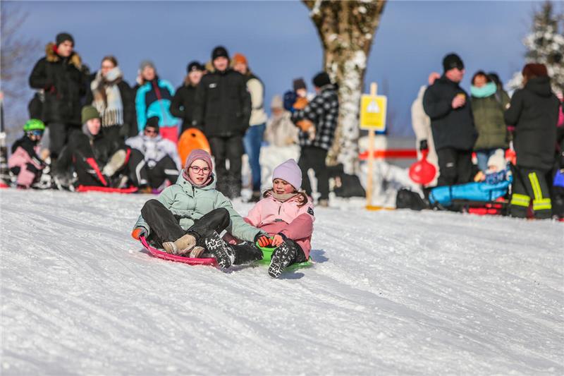 Volksrodeln auf der Ping in Clausthal-Zellerfeld.