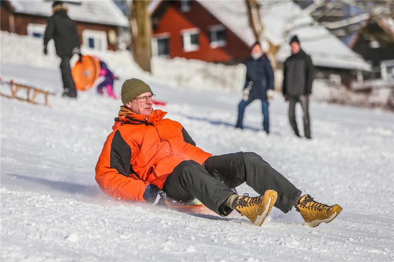 Volksrodeln auf der Ping in Clausthal-Zellerfeld.