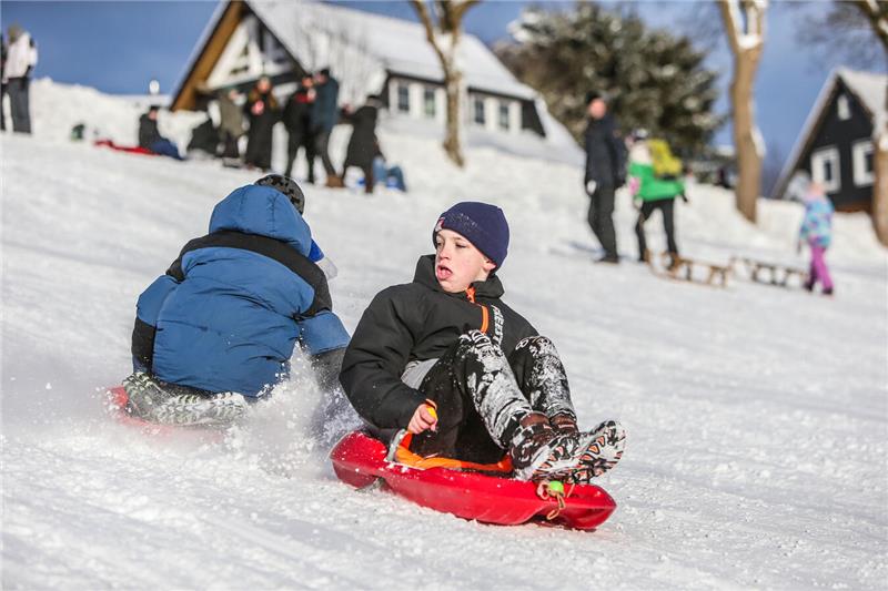 Volksrodeln auf der Ping in Clausthal-Zellerfeld.