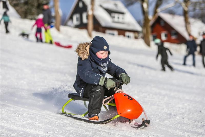 Volksrodeln auf der Ping in Clausthal-Zellerfeld.
