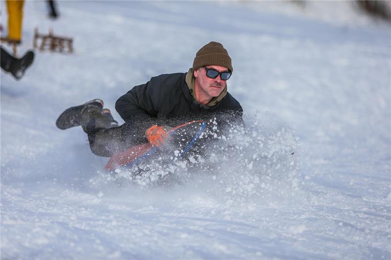 Volksrodeln auf der Ping in Clausthal-Zellerfeld.
