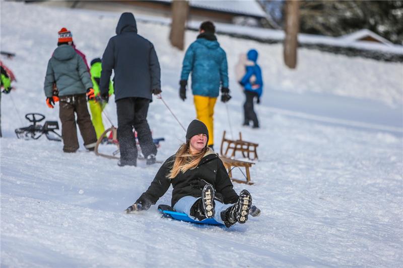 Volksrodeln auf der Ping in Clausthal-Zellerfeld.