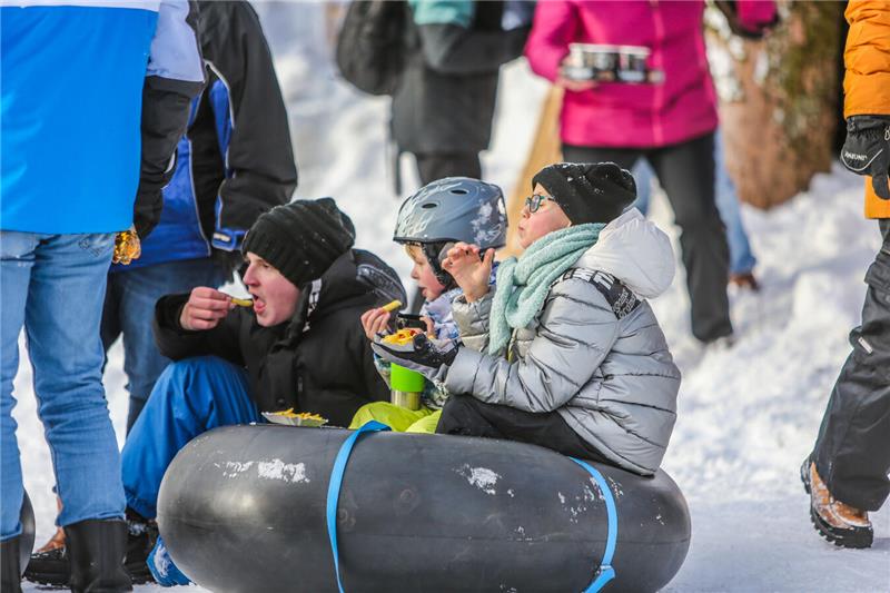 Volksrodeln auf der Ping in Clausthal-Zellerfeld.