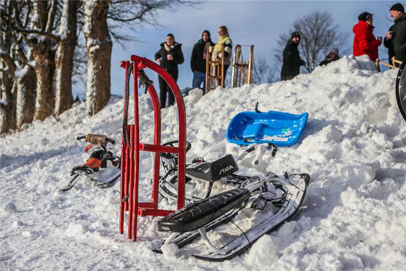 Volksrodeln auf der Ping in Clausthal-Zellerfeld.