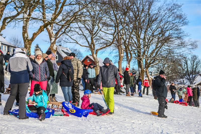Volksrodeln auf der Ping in Clausthal-Zellerfeld.
