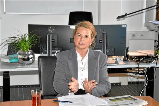 Von den Plänen fürs Pfalzquartier überzeugt: Oberbürgermeisterin Urte Schwerdtner lobt insbesondere Transparenz und Bürgerbeteiligung in dem seit Jahren laufenden Verfahren.