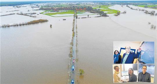 Vor Weihnachten standen viele Regionen in Niedersachsen unter Wasser. Foto: Fotos: dpa (2), Likus (2), Collage: Jürgen Runo