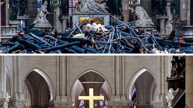 Vor und nach dem Brand