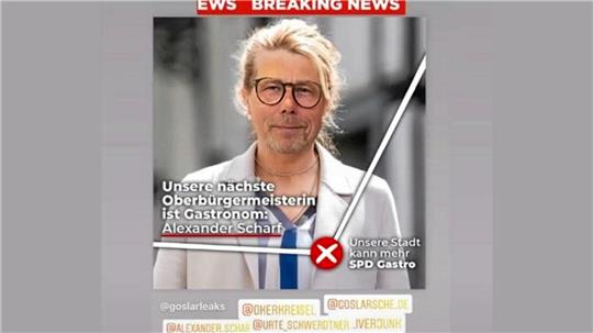 Warum anonym, wenn es doch (nur) lustig gewesen sein soll? Die GZ zeigt drei damalige „Goslarleaks“-Posts der harmloseren Art – unter anderem einen Scharff-Kopf auf Schwerdtner-Oberkörper.