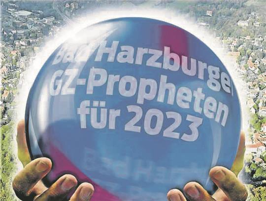 Was bringt das Jahr 2023? Vier Bad Harzburger werfen einen Blick in die Glaskugel. Grafik: GZ