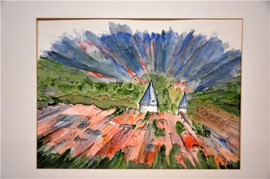 Was könnte dieses Bild anderes sein als eine Liebeserklärung an Goslar? Renate Schmid hat diese Arbeit als Plakatmotiv für ihre Ausstellung gewählt.  Fotos: Kempfer