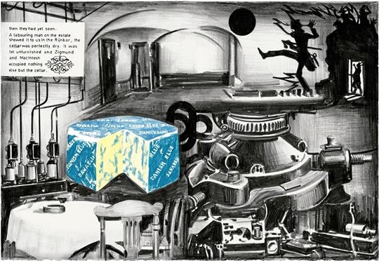 Was macht da der Blauschimmelkäse? Marcel van Eeden gibt Rätsel auf, hier in „The Rijnbar“ (2020). Foto/©: Marcel van Eeden