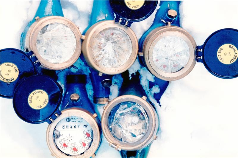 Tipps der Clausthaler Stadtwerke: Schutz vor Frost an Wasserzählern Wasserzähler bei Frost. Foto: Privat