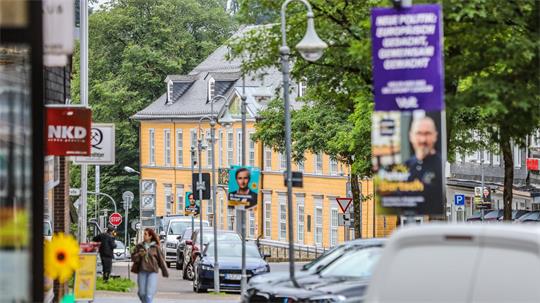 Wahlplakate auf der Adolph-Roemer-Straße.