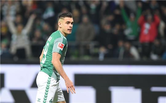 Werders Rafael Borre nach seinem Tor zum 2:0.