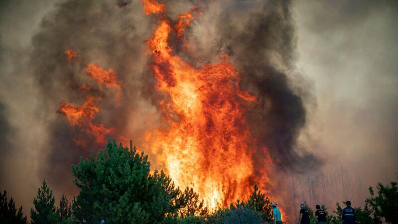 Nordmazedonien kämpft gegen Waldbrände Wie oft im Sommer bei Extremhitze wüten wieder Waldbrände in Nordmazedonien. (Archivbild)