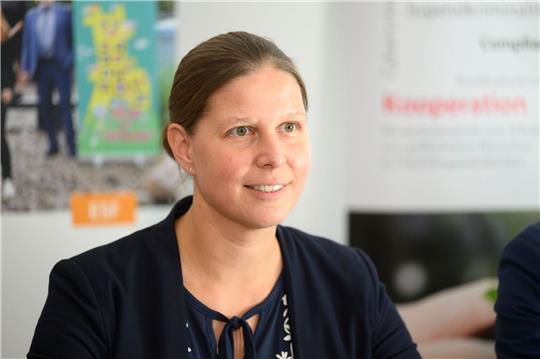 Wiebke Osigus (SPD), Europaministerin Niedersachsen, bei der Vorstellung eines Gewaltpräventionsprojekts.