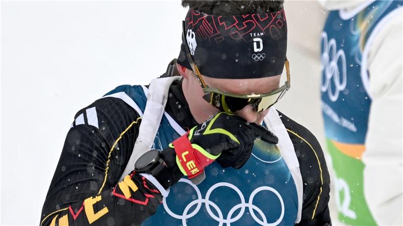 Auch Edelfan Klopp hilft nicht: Biathleten in Staffel Vierte Wieder eine Enttäuschung: Philipp Horn konnte am Ende keine Medaille mehr für das deutsche Team retten.