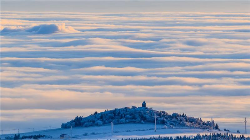 Wolkenmeer - Blick vom Fichtelberg in Oberwiesenthal 
